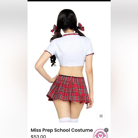 Leg Avenue Red Plaid Schoolgirl Outfit Size M - Picture 3 of 5